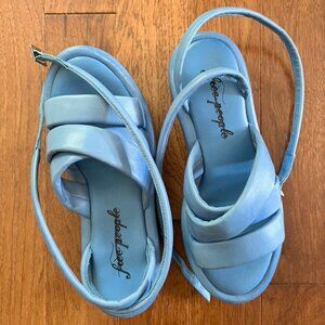 Free People Harper blue platform ankle strap sandal EU size 39 (US 8.5-9)